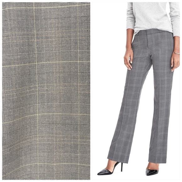 Banana Republic Plaid Wide Leg Trousers 